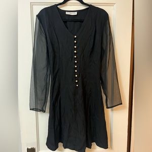 Paris Sport Club Black Dress - Corset Back, Pearl Buttons